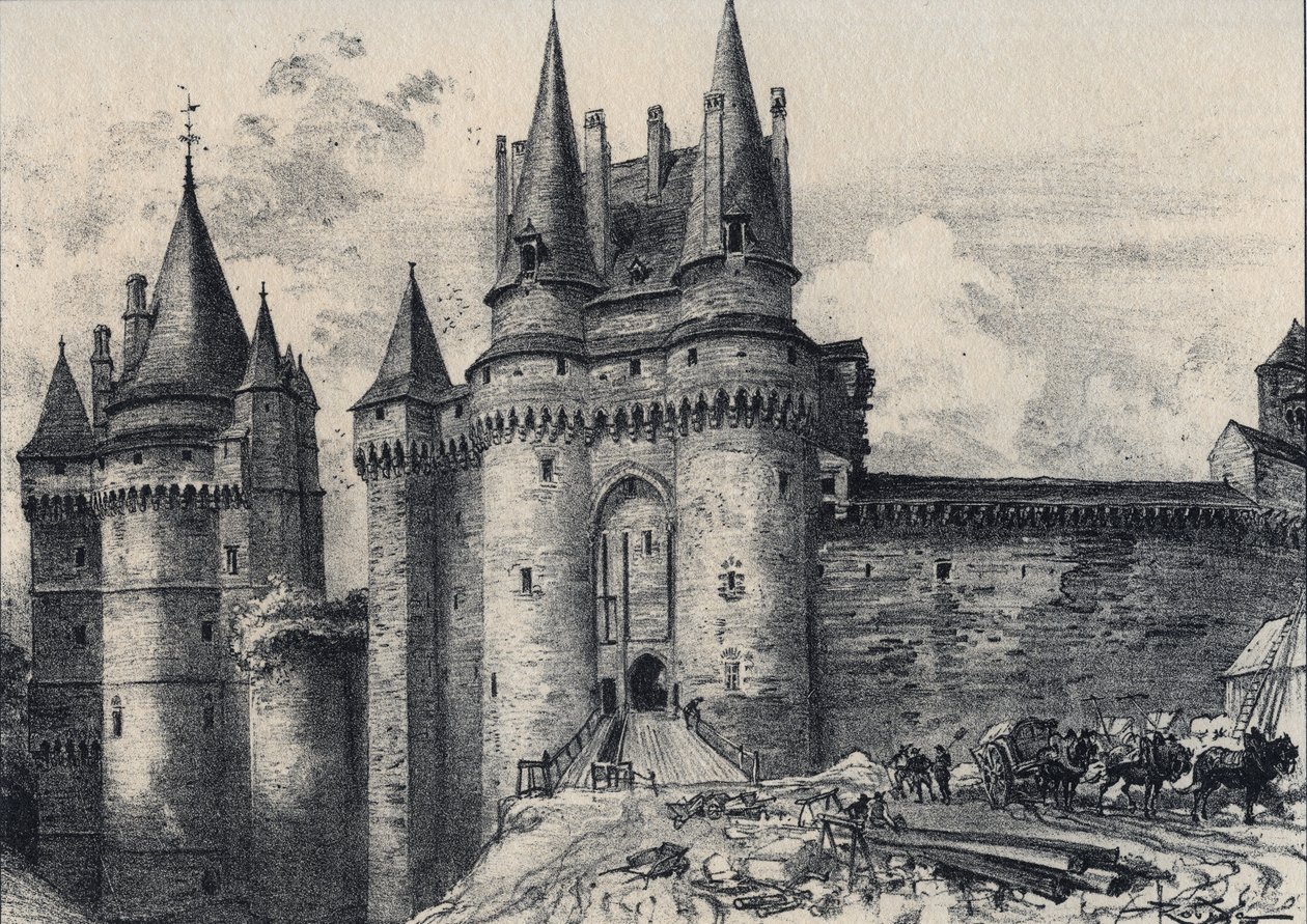 Le Chatelet en Vitré en Ille-et-Vilaine - La vieja Francia - Bretaña - texto, dibujos y litografías, por Albert Robida (1848-1926) sin fecha finales del siglo XIX de Albert Robida