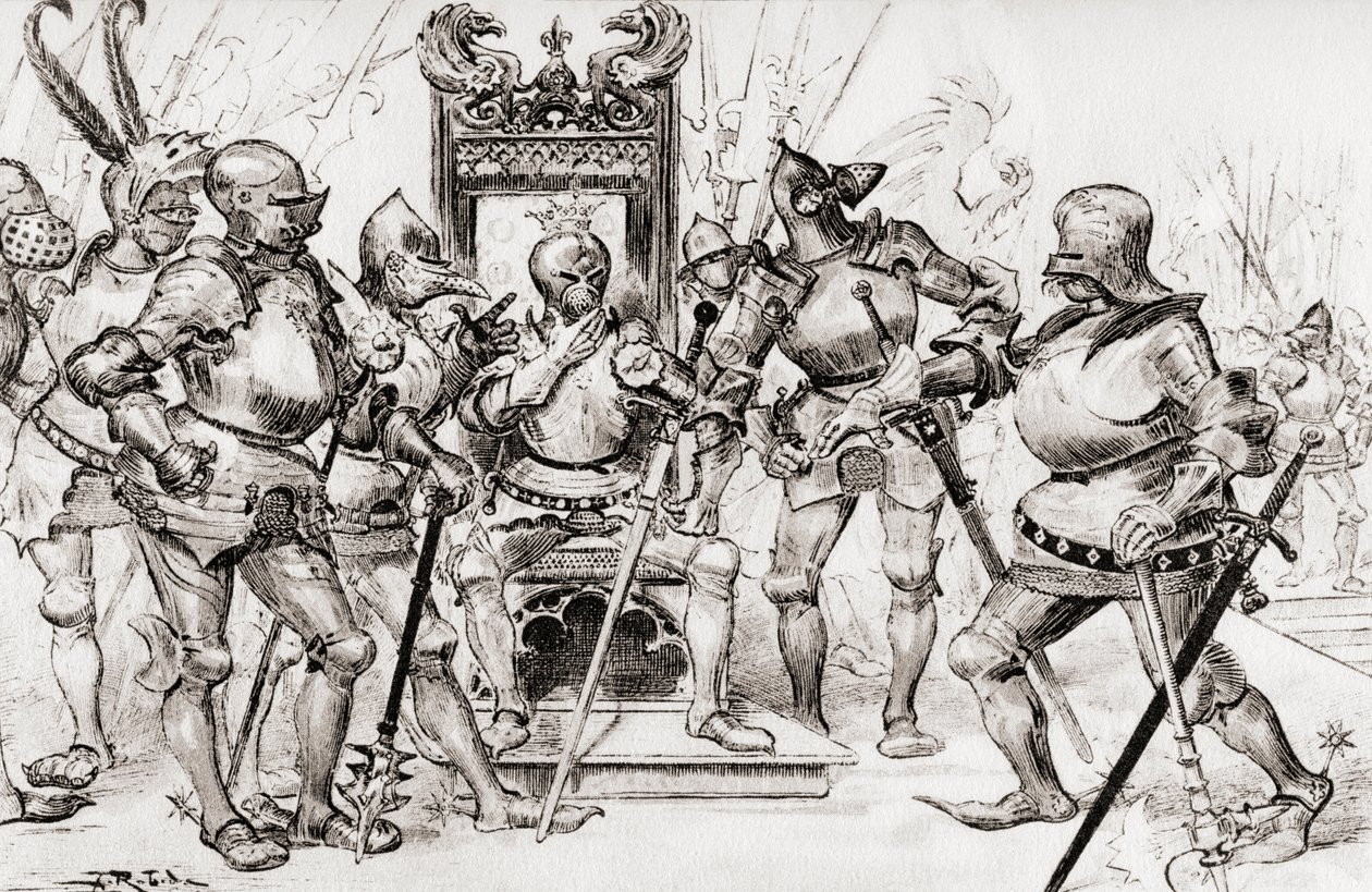 Le conseil des capitaines de Picrochole o El consejo de los capitanes de Picrochole. de Albert Robida