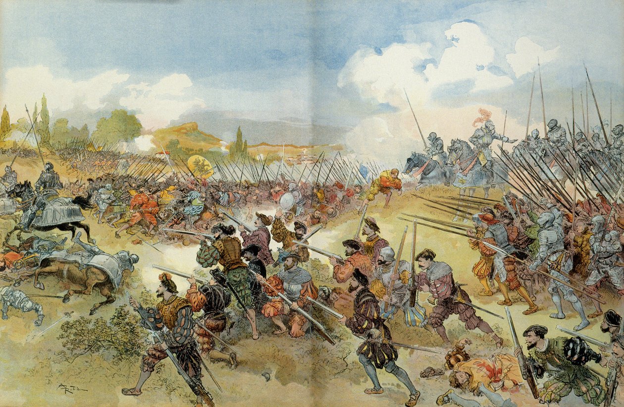 Novena Guerra Italiana (1542-1546): la Batalla de Ceresole (Italia) de Albert Robida