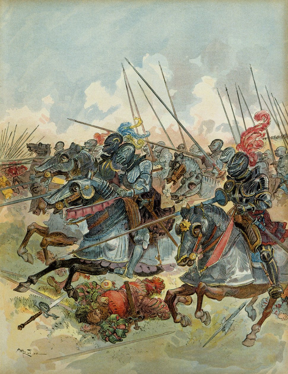 Sexta Guerra Italiana (1521-1526): Batalla de Pavía (Italia), 24 de febrero de Albert Robida