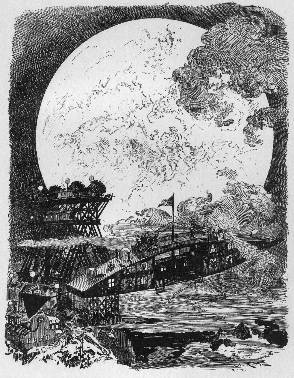 Conquete Espacial: Viaje a la Luna de Albert Robida