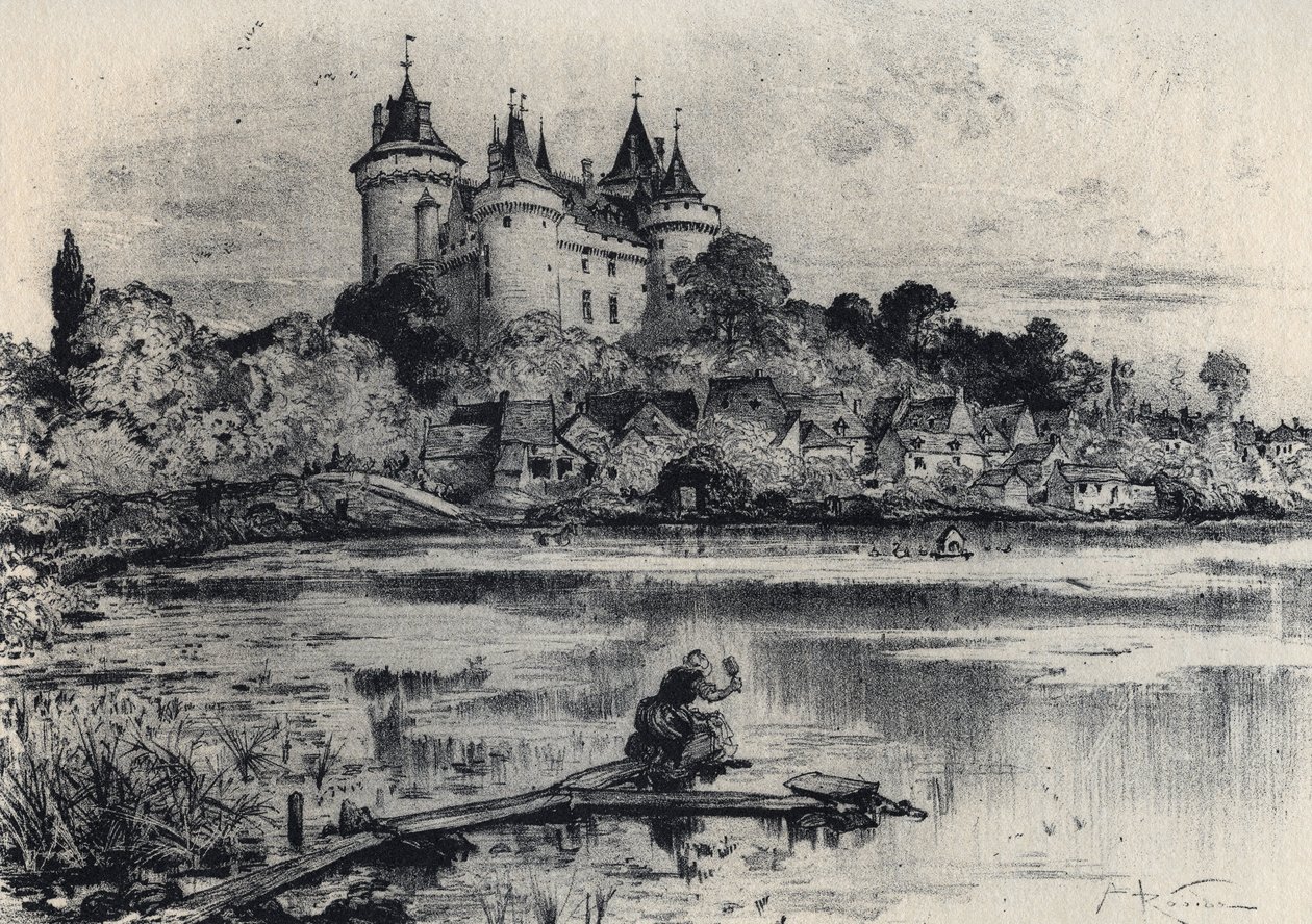El castillo de Combourg en Ille-et-Vilaine - Vieja Francia - Bretaña - texto, dibujos y litografías, por Albert Robida (1848-1926) sin fecha finales del siglo XIX de Albert Robida