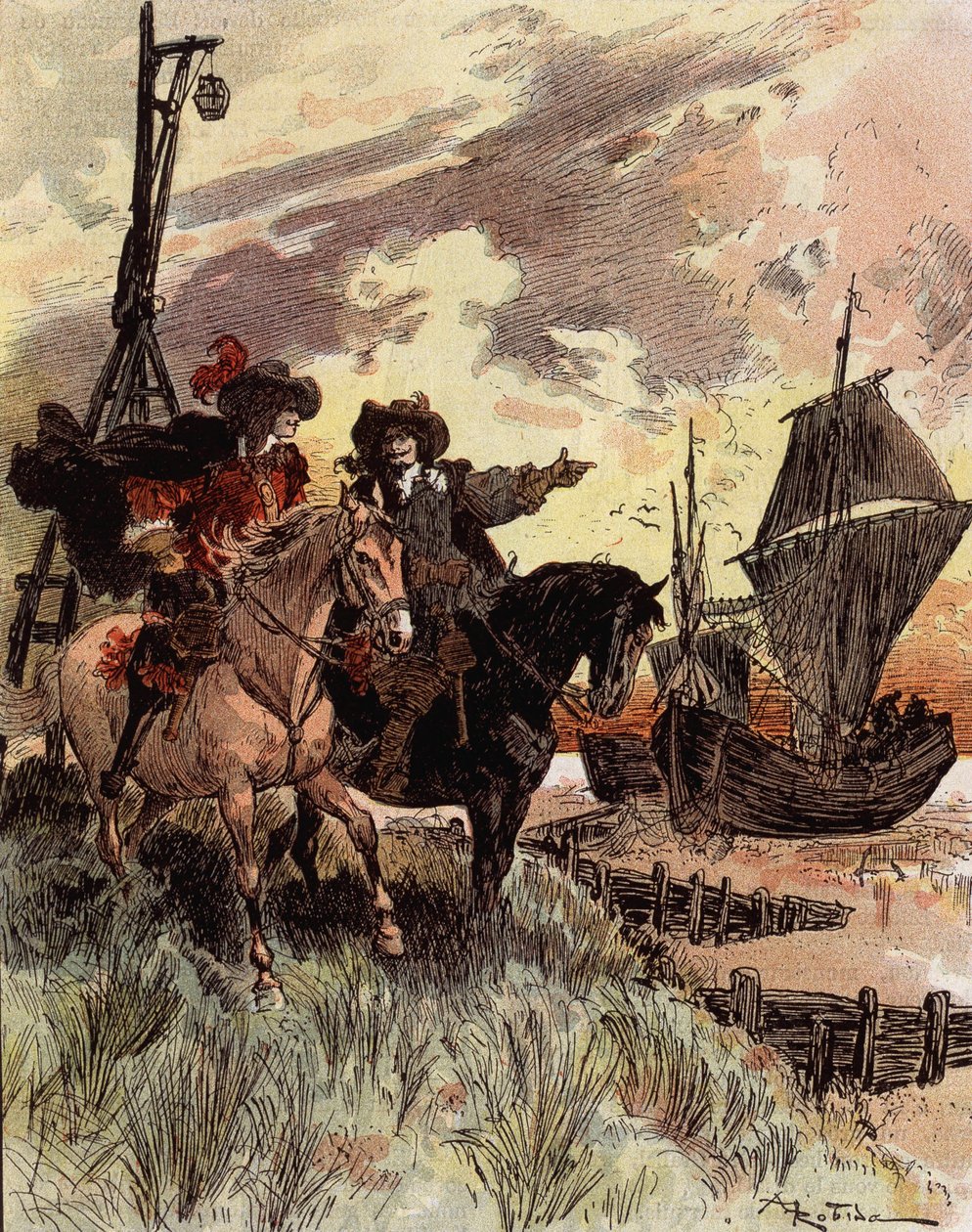 La timidez del Capitán Bellormeau - “Bellormeau inspeccionó el Fuerte Philippe”. Personaje del libro de Albert Robida. Portada “El pequeño francés ilustrado” del 16/12/1899 de Albert Robida