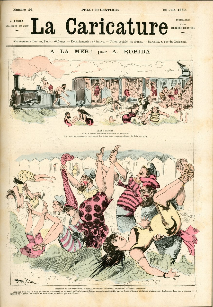 Hacia el mar 1880 (grabado) de Albert Robida