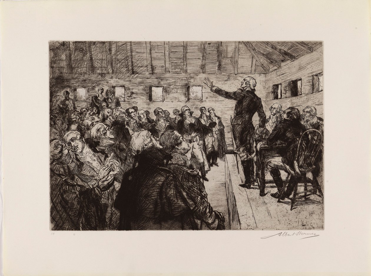 Washington impide una dictadura militar (de la carpeta "The Bicentennial Pageant of George Washington") de Albert Sterner