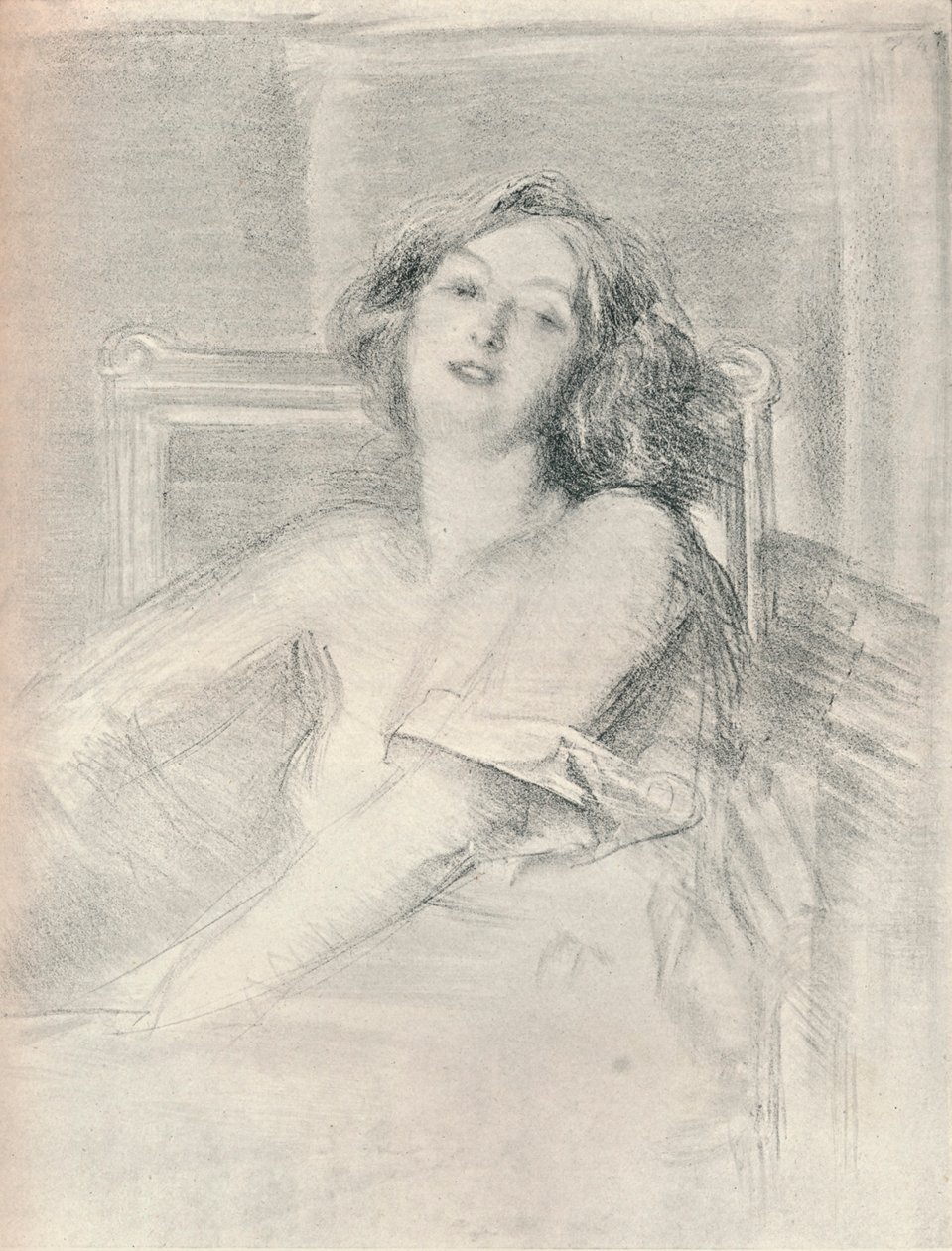Retrato litográfico de una mujer, c1905 de Albert de Belleroche