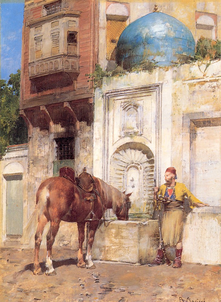Un abrevadero de Alberto Pasini
