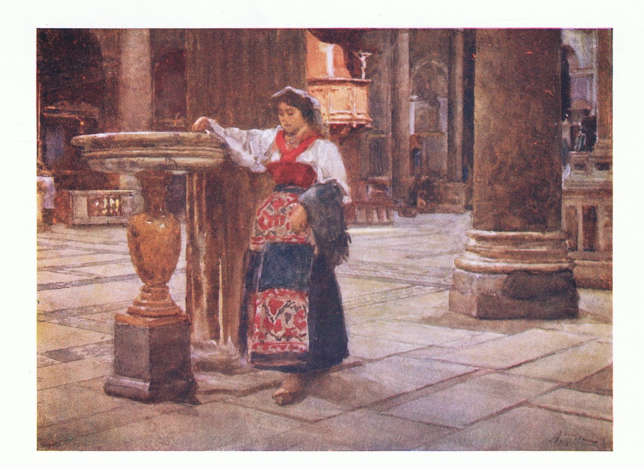En la iglesia de Ara Coeli, de Roma publicada por A & C Black Ltd, 1925 de Alberto Pisa