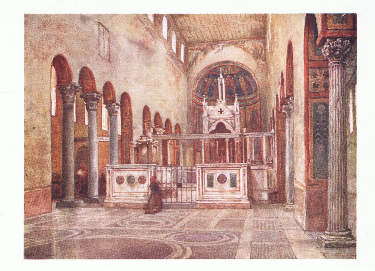 Santa María en Cosmedin (basílica cristiana temprana), de Roma publicada por A & C Black Ltd, 1925 de Alberto Pisa