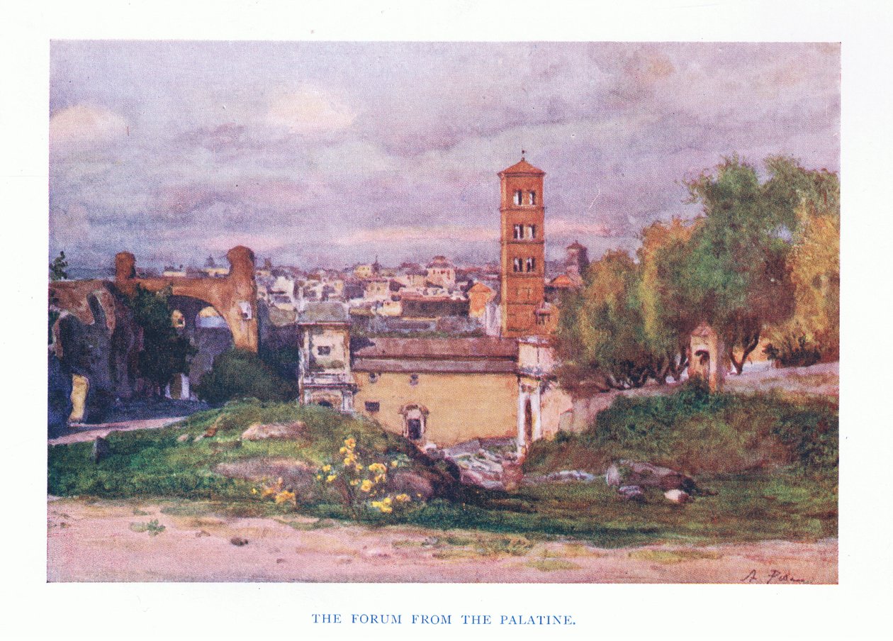 El Foro, desde el Palatino, de Roma publicada por A & C Black Ltd, 1925 de Alberto Pisa