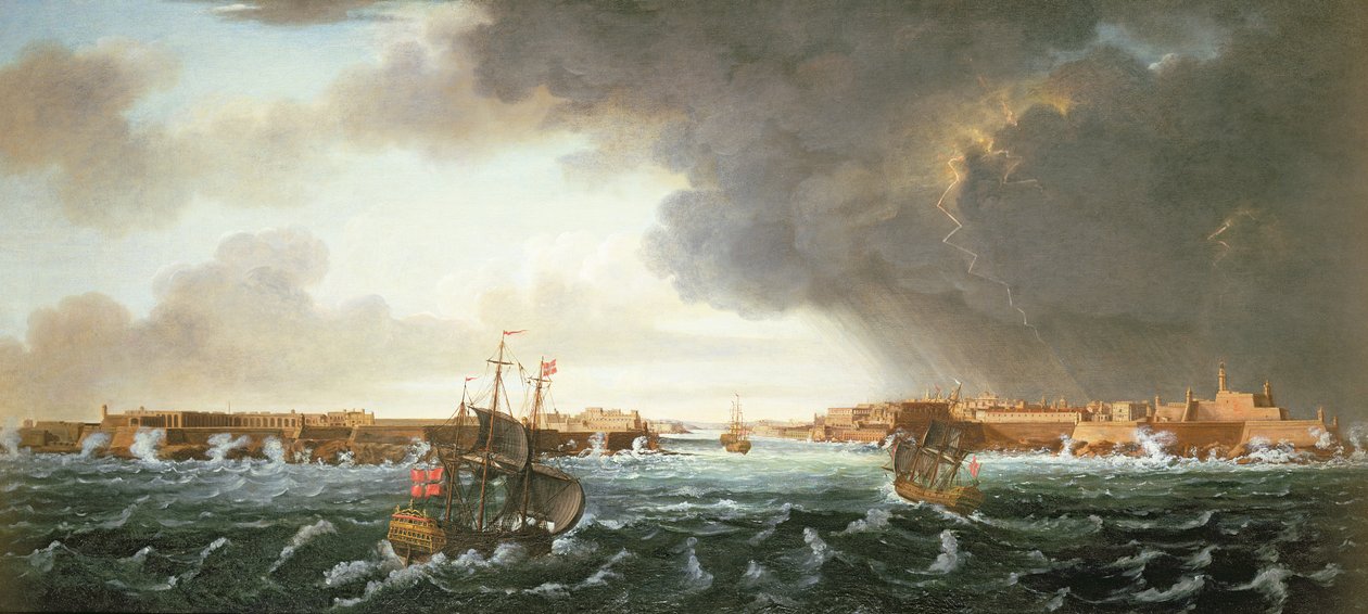Una Vista de Valetta, Malta de Alberto Pullicino