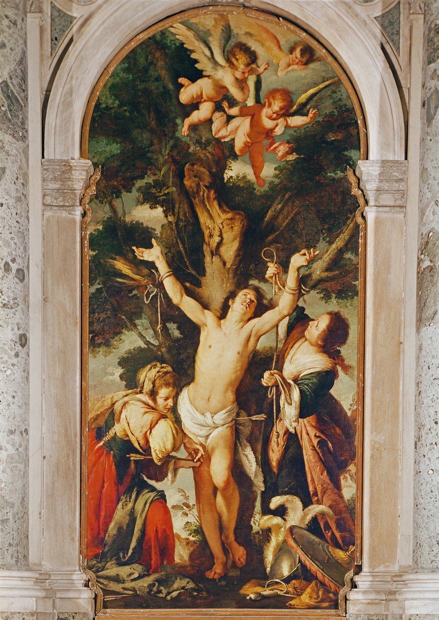 El martirio de San Sebastián en la capilla de Benedicto XIII de Alberto Sforza