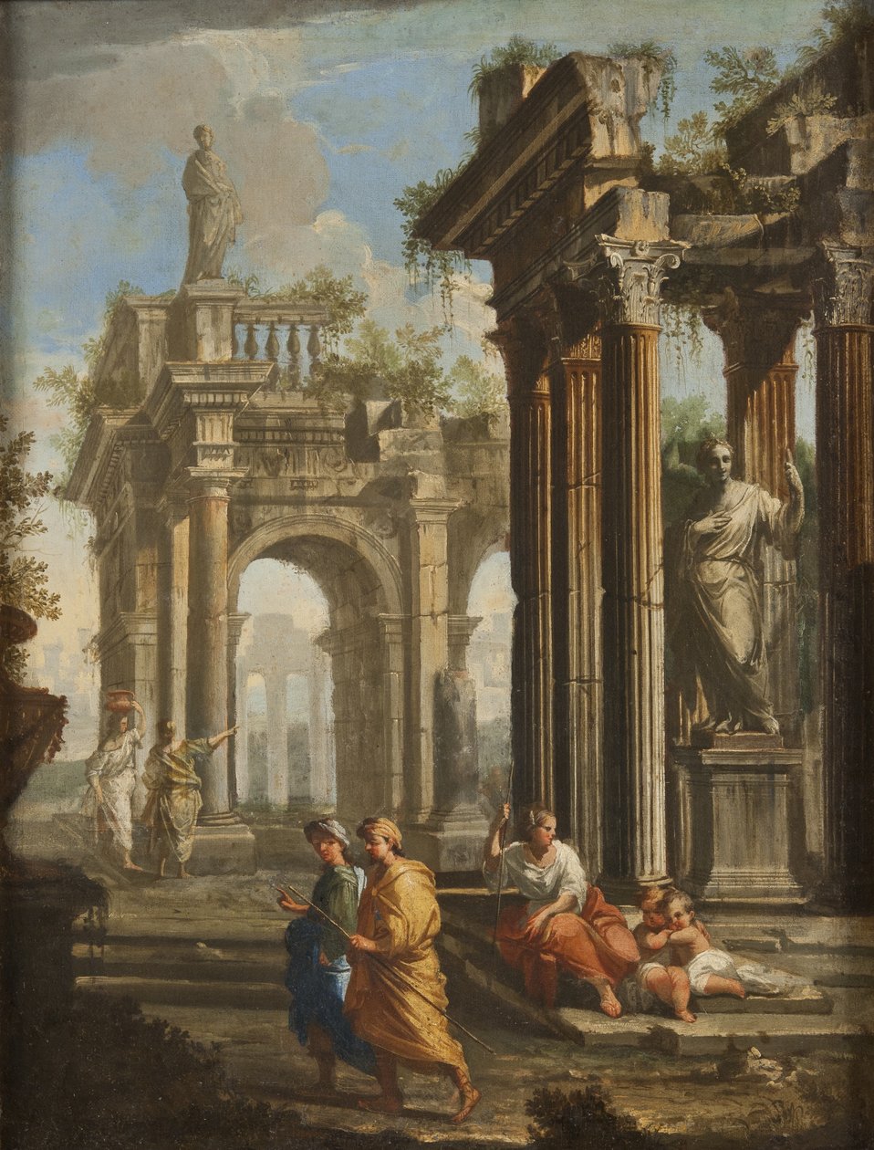 Peregrinos junto a edificios clásicos, c.1710 de Alberto Carlieri