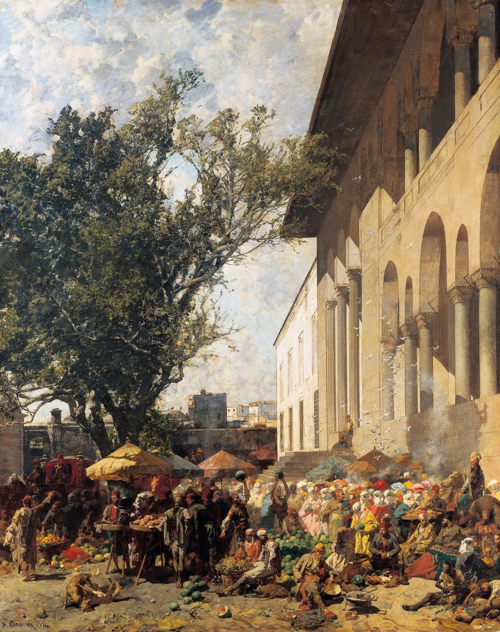 Mercado en Constantinopla de Alberto Pasini