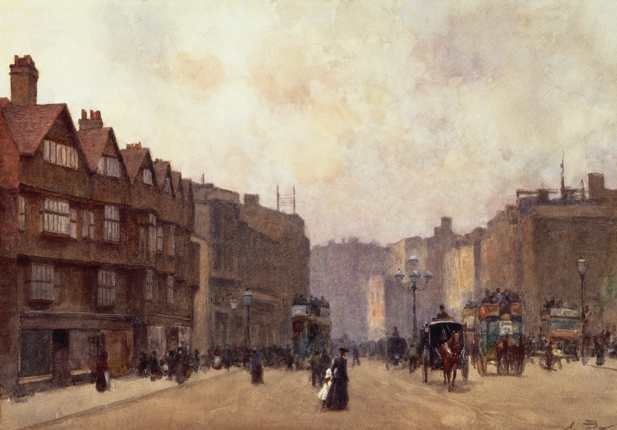 High Holborn, Londres, por Alberto Pisa (1864-1936) de Alberto Pisa