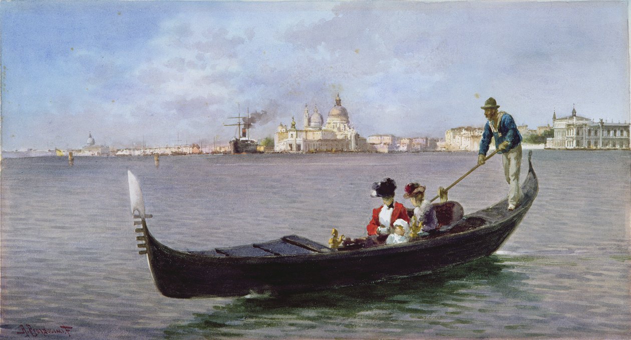 En la laguna: Venecia (acuarela sobre papel) de Alberto Prosdocini or Prosdocimi