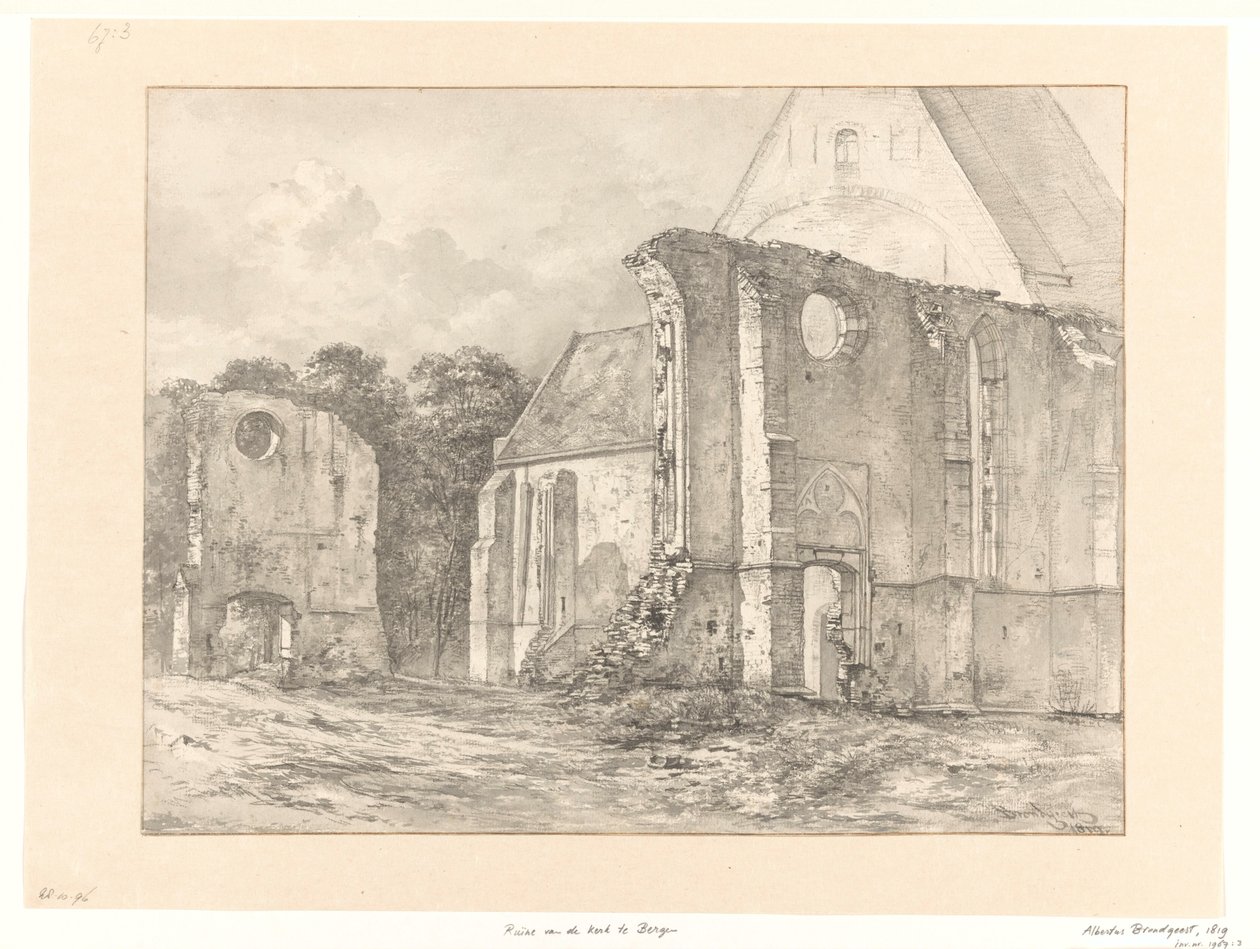 Las ruinas de la iglesia de Bergen de Albertus Brondgeest