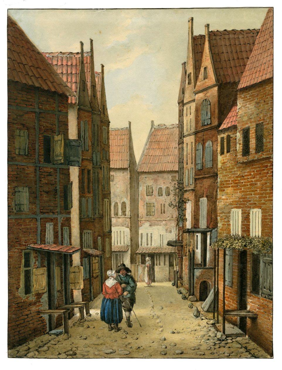 Calle en Delft Albertus Brondgeest según Jacobus Vrel, SA Delft, n.º inv.65127 de Albertus Brondgeest