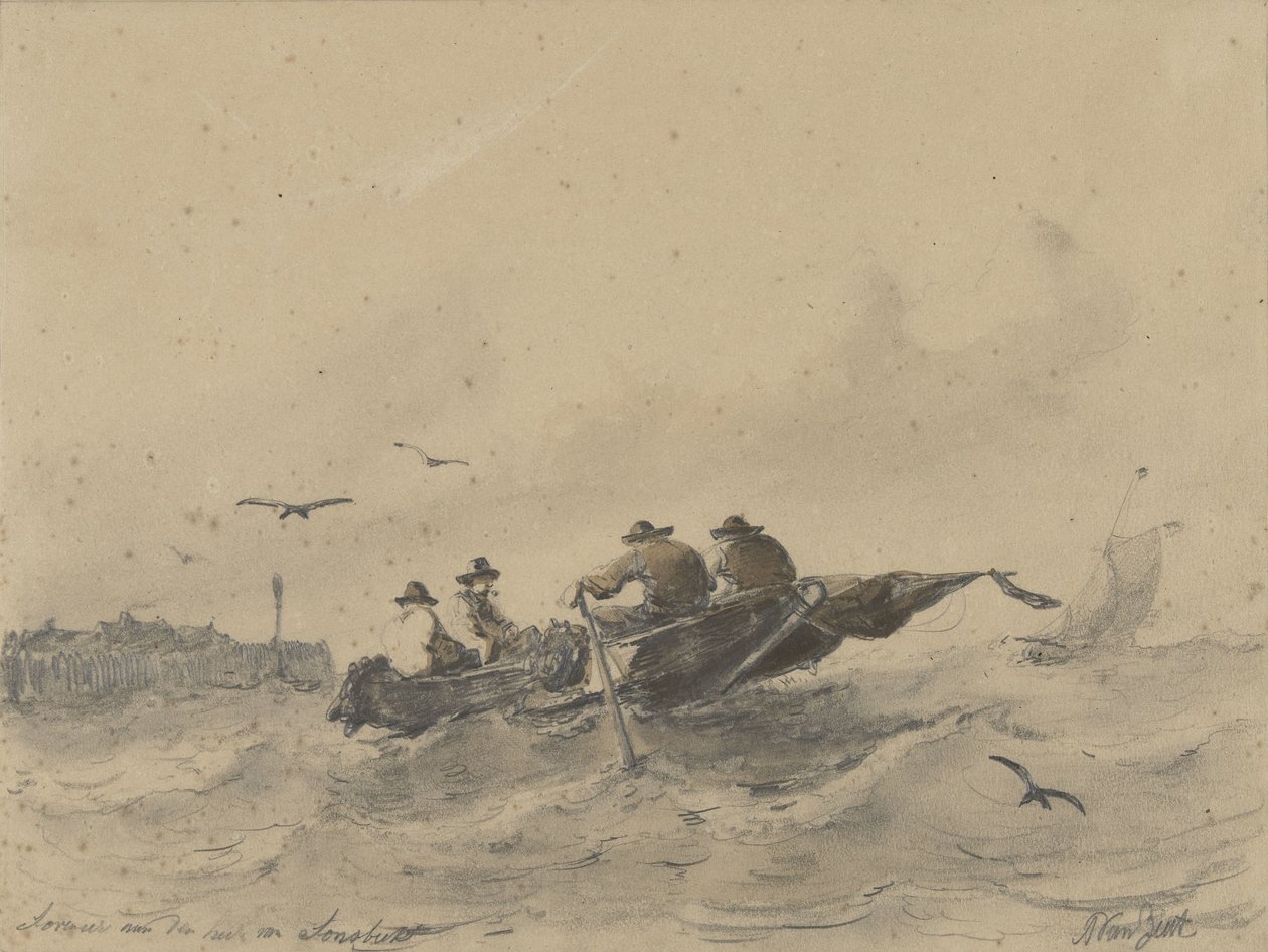 Cuatro hombres en un bote de remos de Albertus van Beest