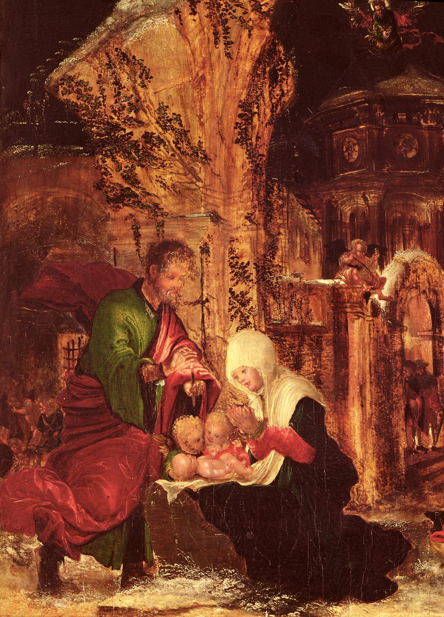 Nacimiento de Cristo (Noche Santa), c.1520-25 (detalle) de Albrecht Altdorfer