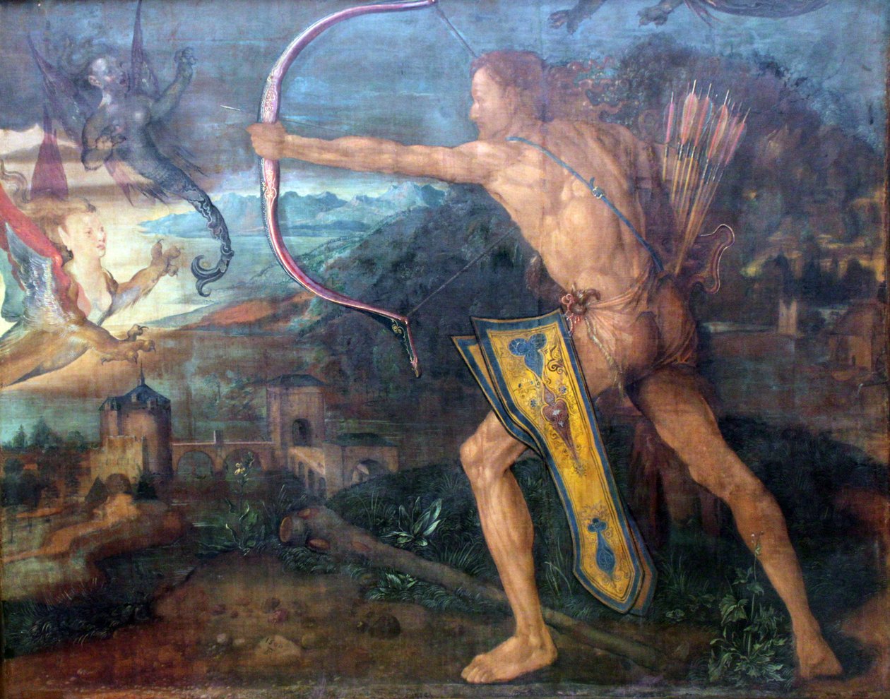 Hércules en lucha contra las aves estinfálidas de Albrecht Dürer