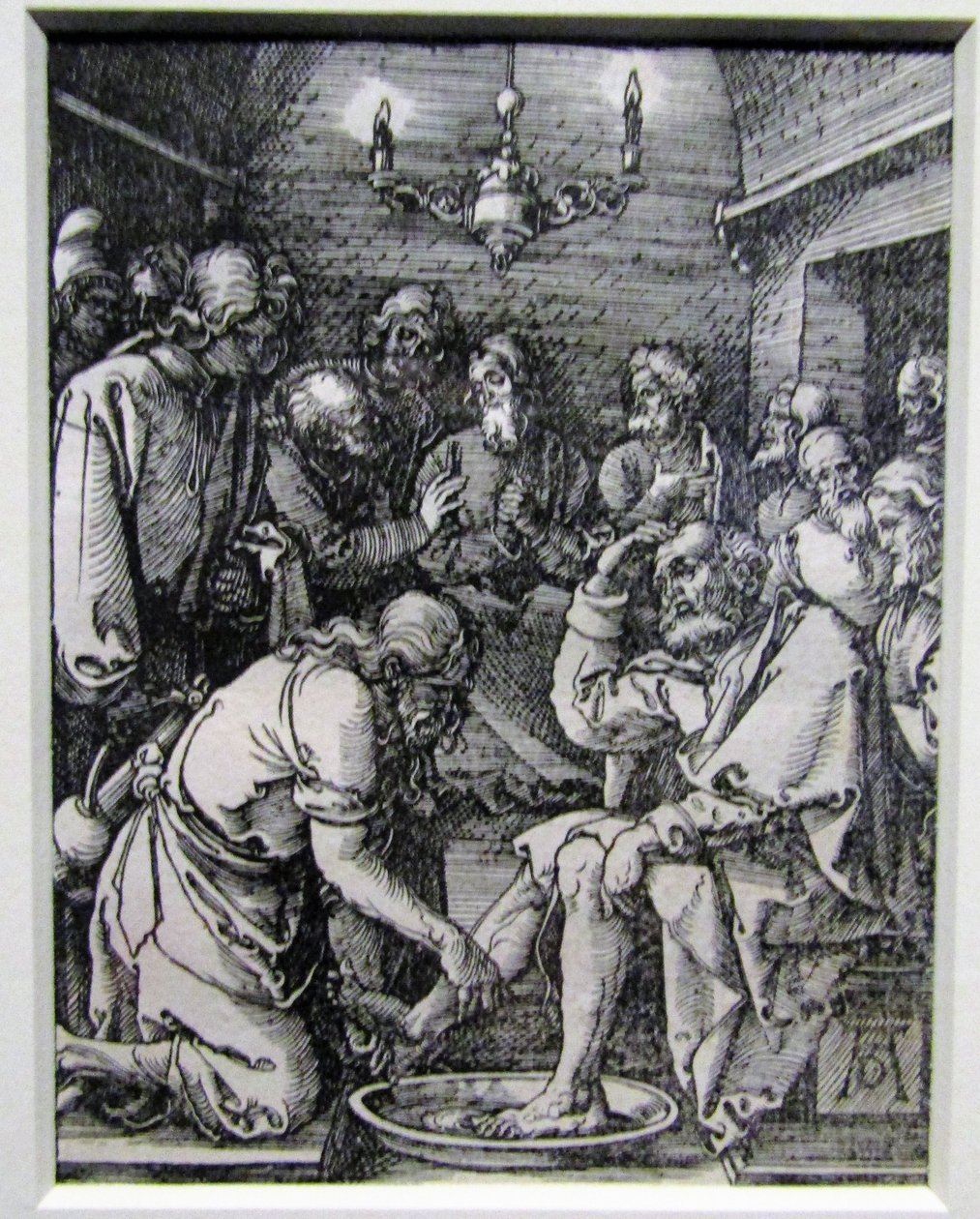 Cristo lavando los pies de los discípulos de la Pequeña Pasión de Albrecht Dürer