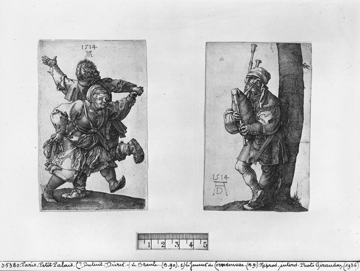 Campesinos Bailando y un Gaitero, 1514 de Albrecht Dürer