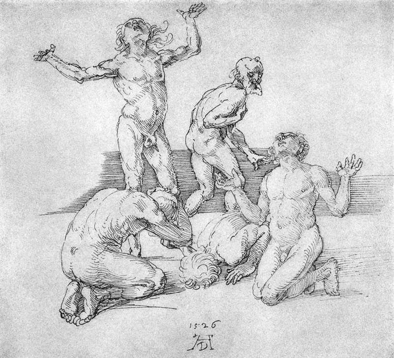Cinco desnudos masculinos de Albrecht Dürer
