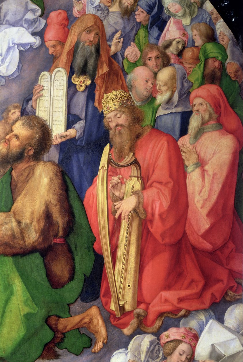 Retablo de Landauer: Rey David, 1511 (panel) (detalle) de Albrecht Dürer