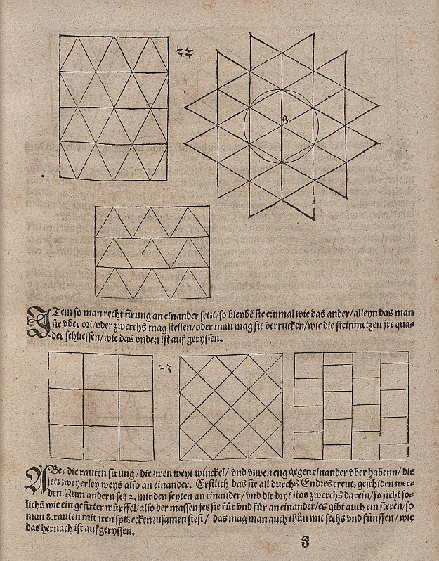 Teselaciones con triángulos equiláteros y cuadrados de Albrecht Dürer