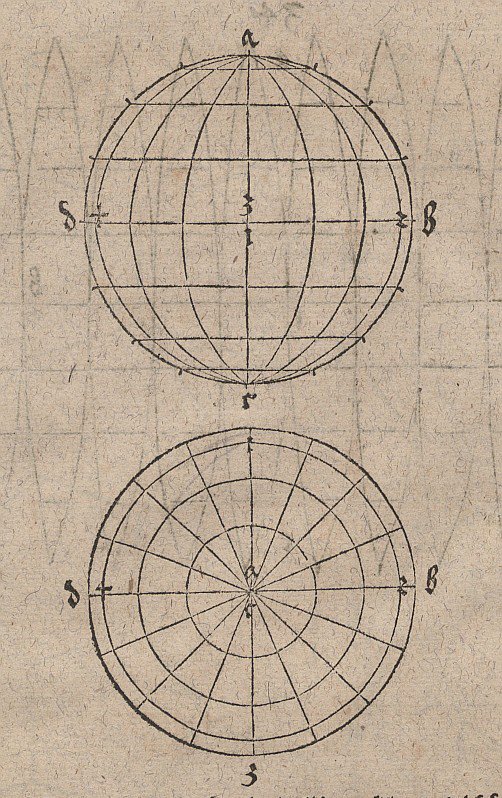 Esfera poliédrica con meridianos y paralelos de Albrecht Dürer