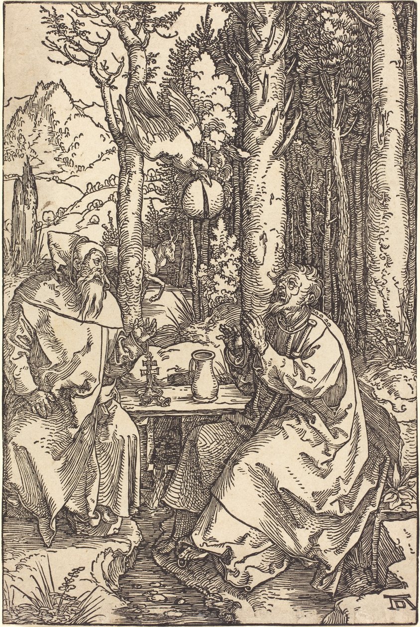 San Antonio y San Pablo en el desierto de Albrecht Dürer