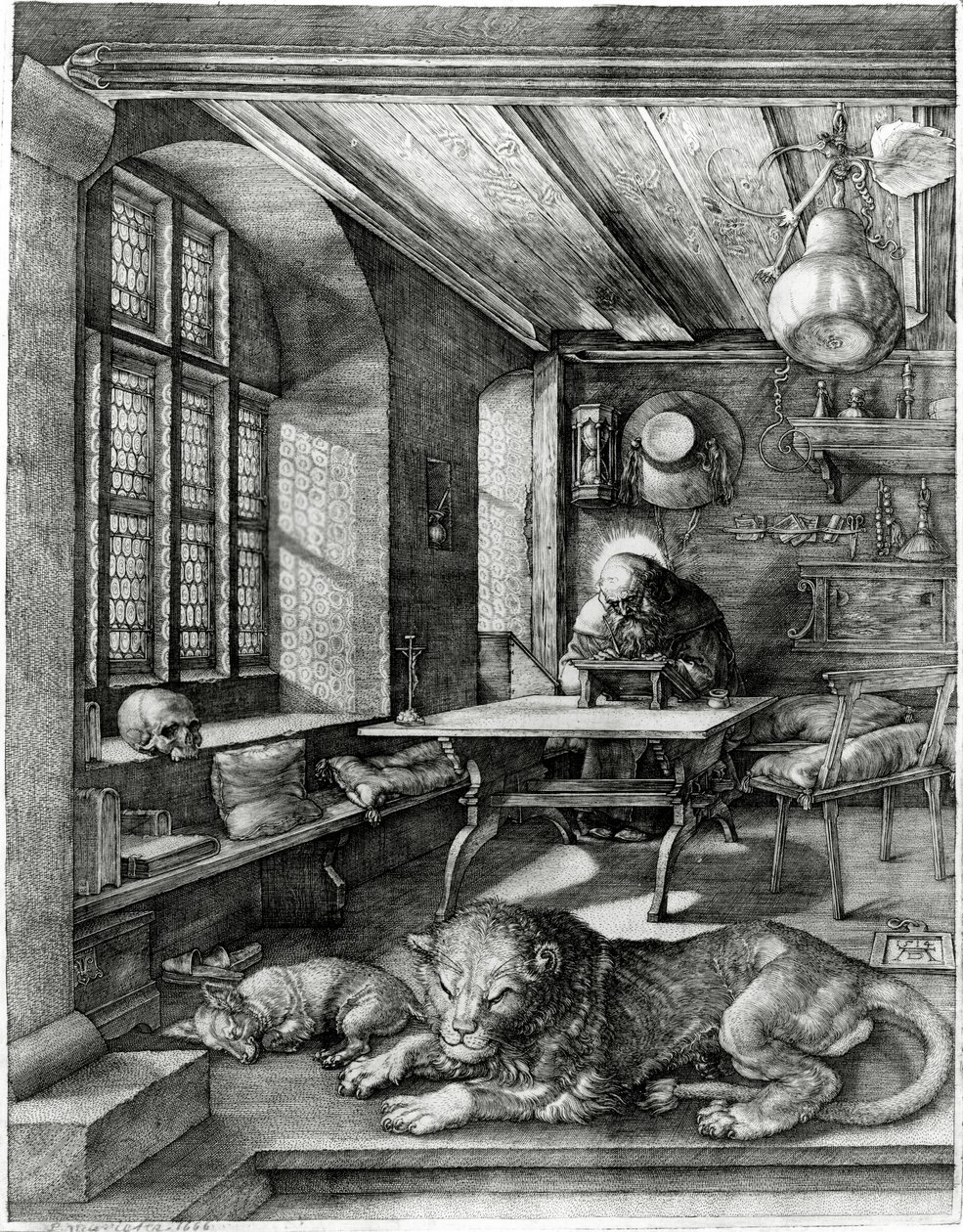 San Jerónimo en su estudio, 1514 de Albrecht Dürer