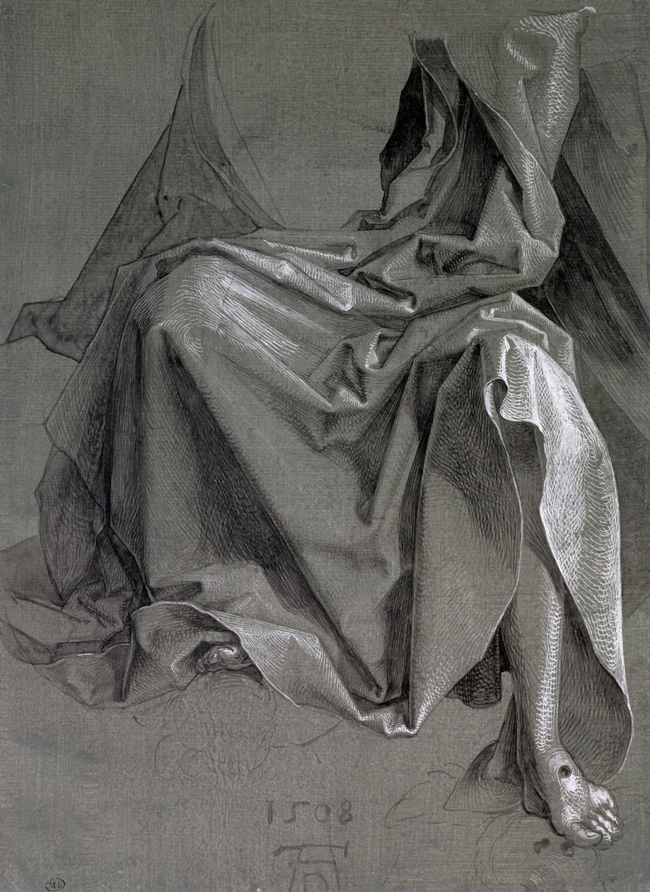 Estudio de las vestiduras de Cristo, 1508 de Albrecht Dürer