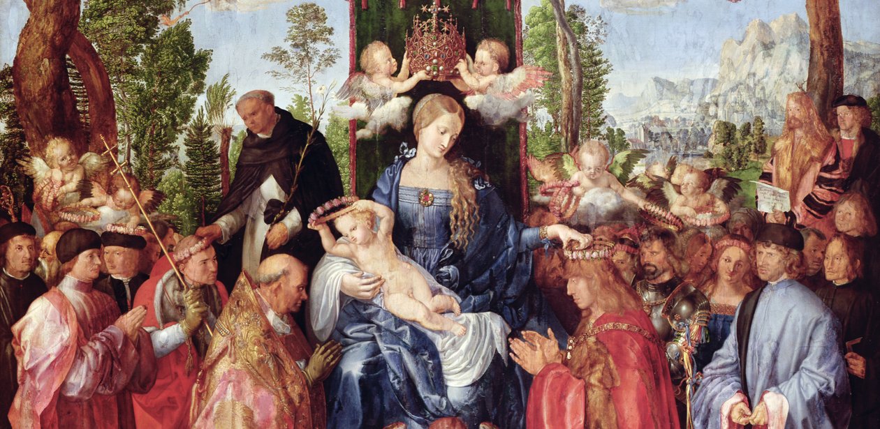 La Fiesta de las Guirnaldas de Rosas (detalle) de Albrecht Dürer