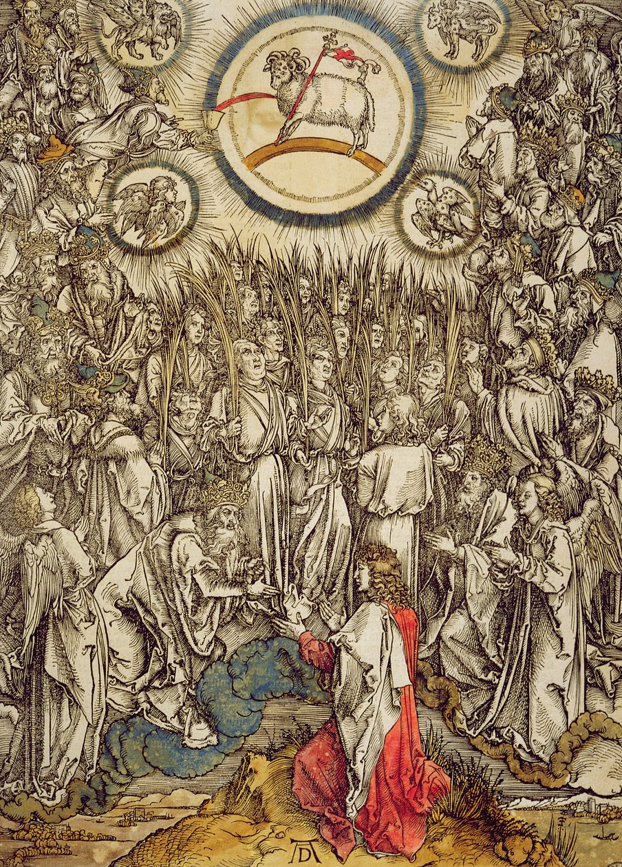 El Cordero de Dios aparece en el Monte Sion, 1498 (xilografía en color) de Albrecht Dürer