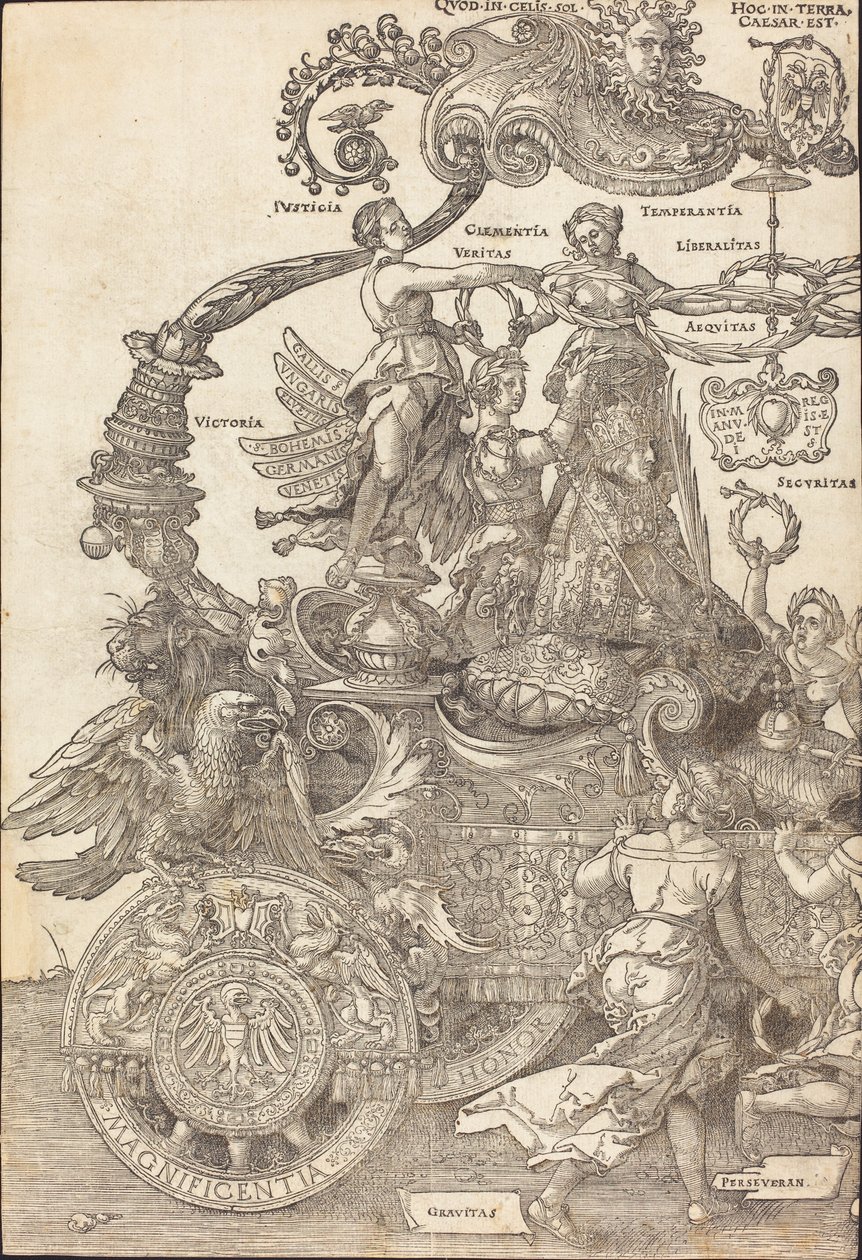 El Carro Triunfal de Maximiliano I (El Gran Carro Triunfal) [lámina 1 de 8] de Albrecht Dürer