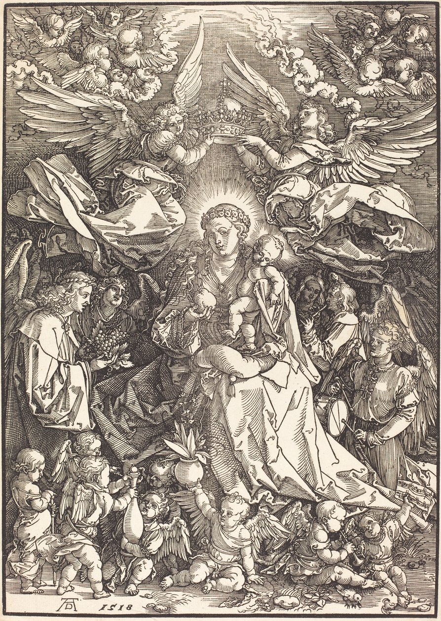 La Virgen rodeada de muchos ángeles de Albrecht Dürer