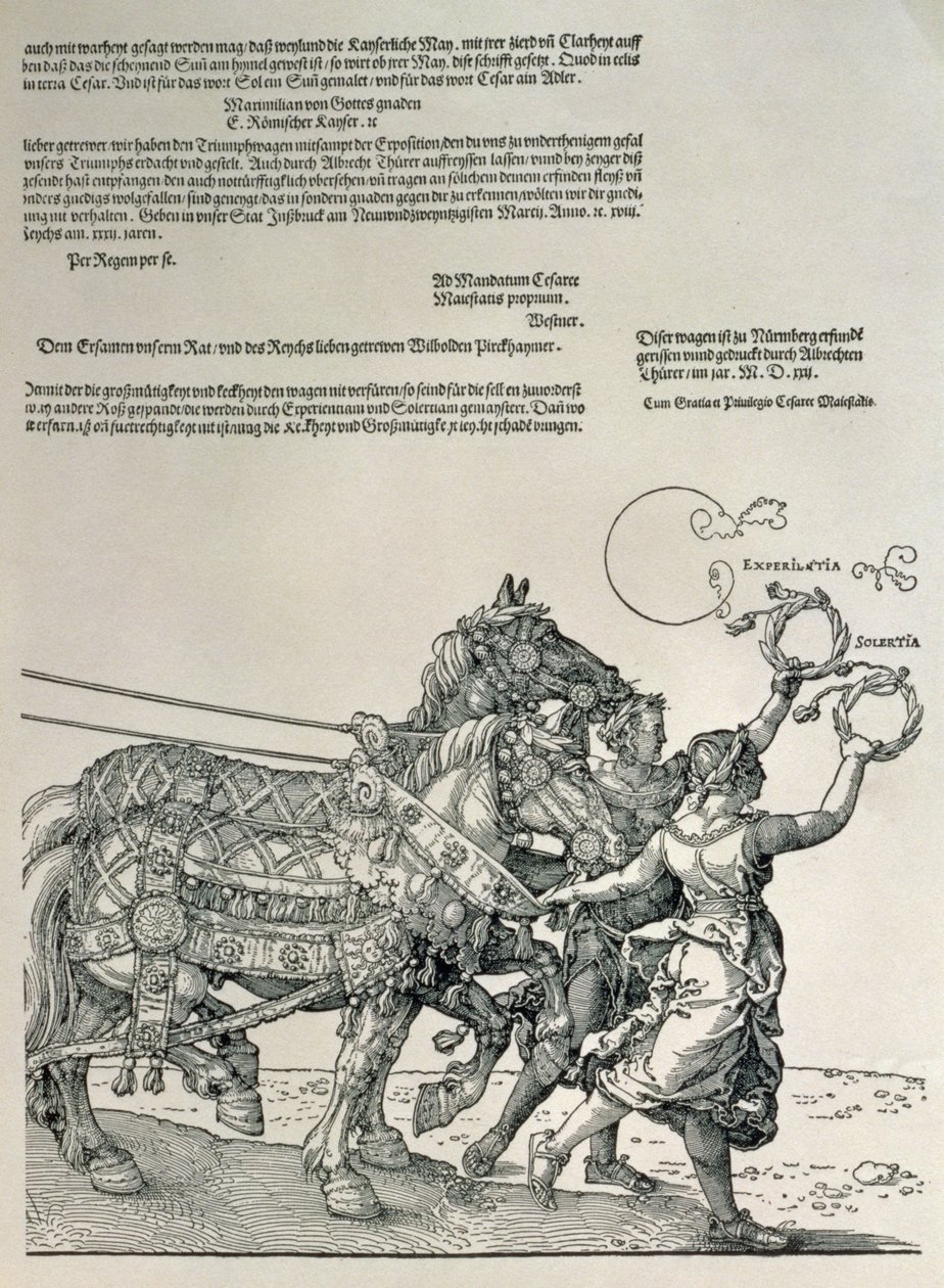 Carro Triunfal del Emperador Maximiliano I, Emperador de Alemania (1459-1519): (detalle) de Albrecht Dürer
