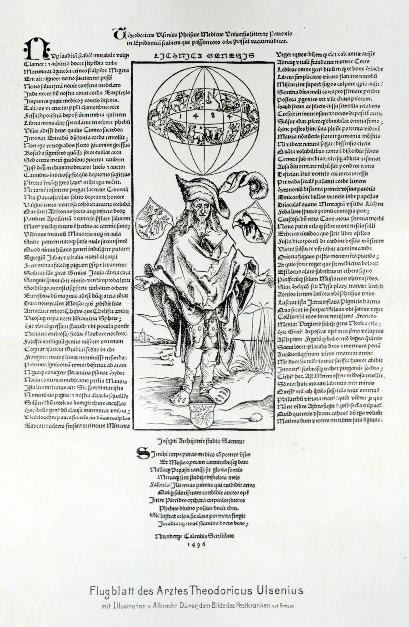 Ilustración de la sífilis, 1496 de Albrecht Dürer