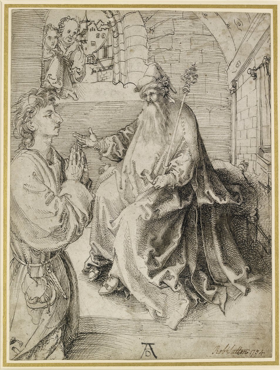 Joven arrodillado ante un potentado, siglo XV de Albrecht Dürer