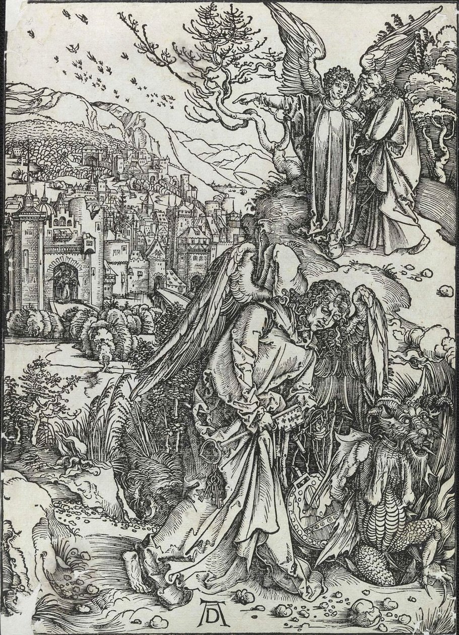 El ángel con la llave del abismo de Albrecht Dürer