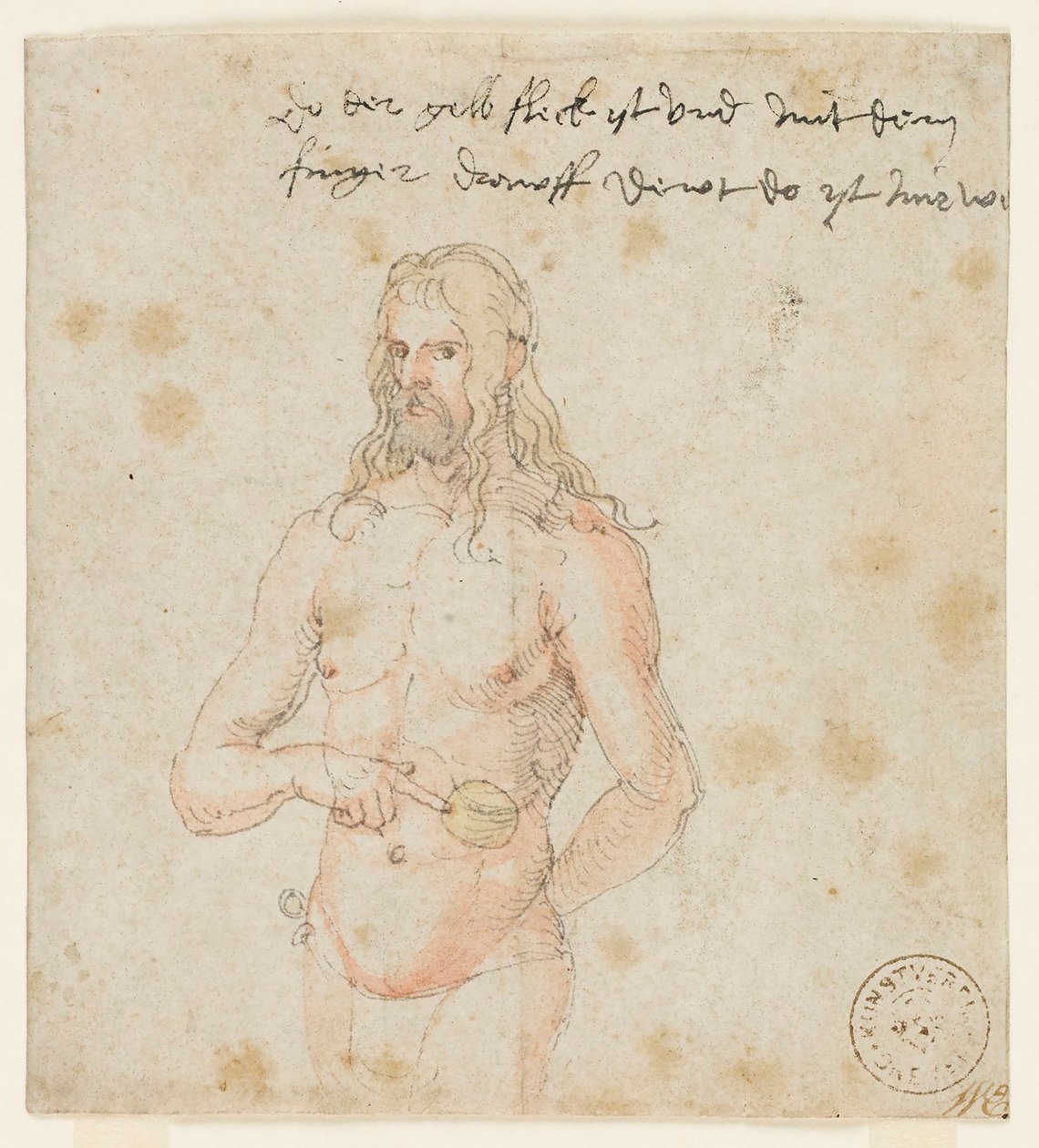 Autorretrato, enfermo, c.1506-07 (pluma marrón y acuarela) de Albrecht (attr. to) Durer or Duerer