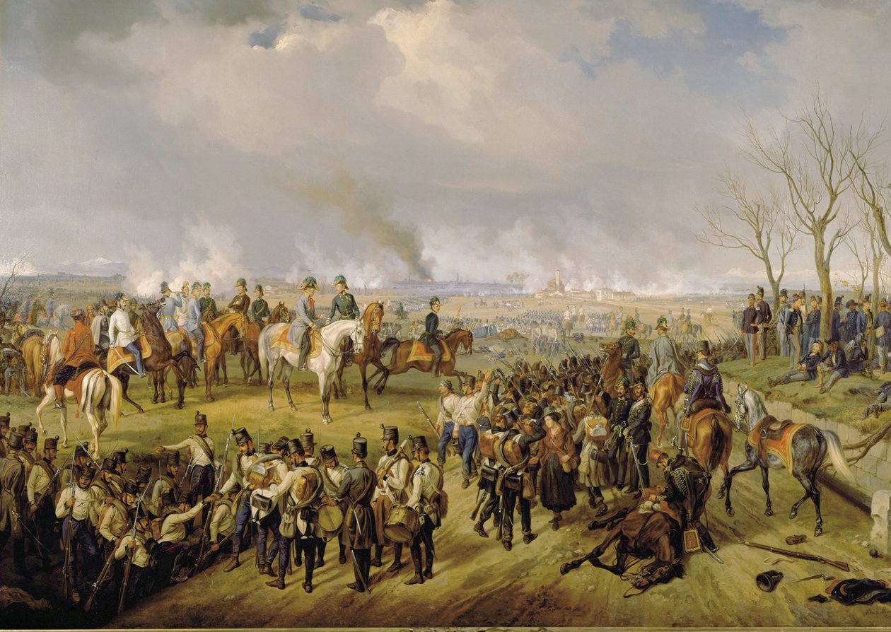 El mariscal de campo Radetzky durante la batalla de Novara ... (pintura sobre lienzo) de Albrecht Adam
