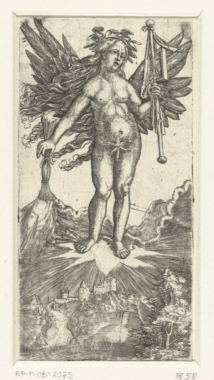 Figura femenina alegórica con alas de Albrecht Altdorfer