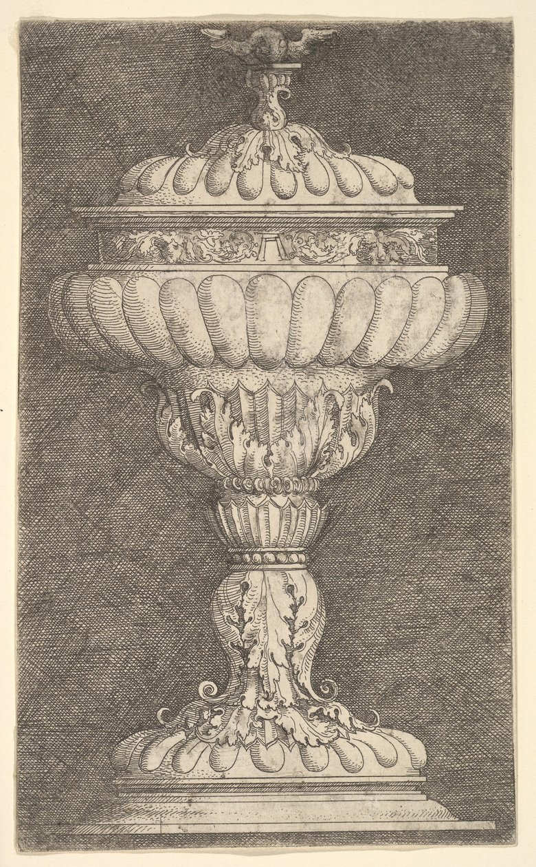 Copa cubierta con una bola alada en la parte superior de Albrecht Altdorfer