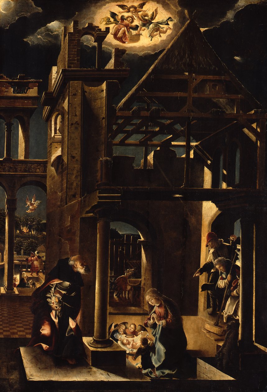 La adoración de los pastores de Albrecht Altdorfer
