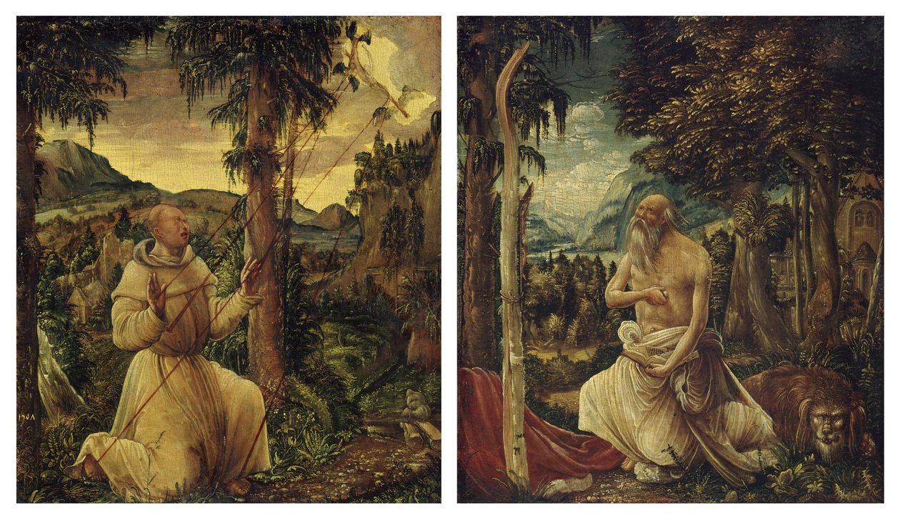 La estigmatización de San Francisco / La penitencia de San Jerónimo de Albrecht Altdorfer
