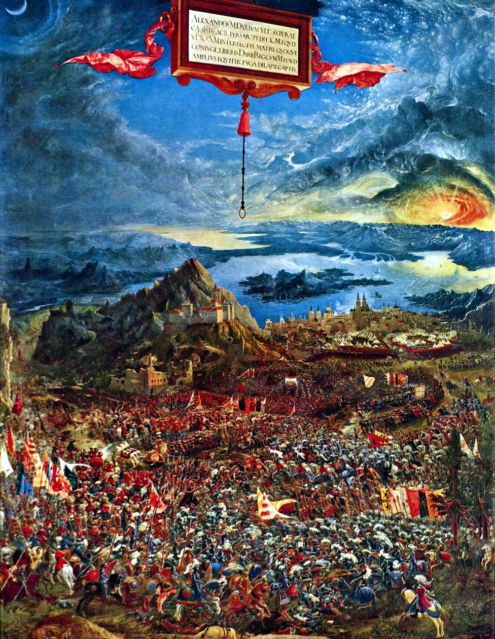 Alemán: Historienzyklus: Alexanderschlacht (Schlacht bei Issus) La batalla de Alejandro en Issus de Albrecht Altdorfer