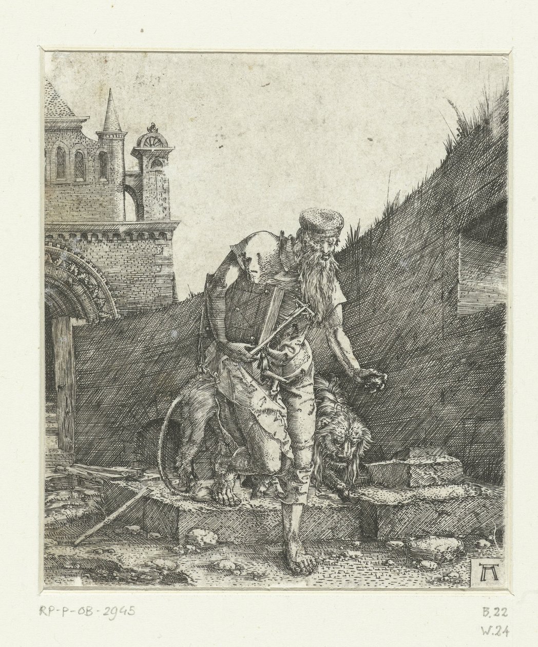 San Jerónimo en el patio de una iglesia de Albrecht Altdorfer